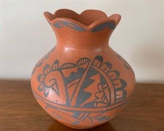 $60 Jemez pot ca 1960 signed AR, 6 3/4"
