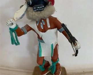 $400 Tuskiapaya/Crazy Rattle Kachina, hand carved and painted cottonwood root, 9 1/2'' (purchased from Forrest Fenn Gallery)