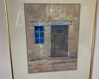 $195 Paul D. Kinslow 'Dobe Doorway' 1973 pastel 24" x 20'' framed, 16 x 12'' image