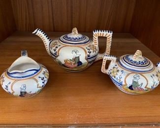 $65 Vintage Quimper Teapot Cream and Sugar, No Damage