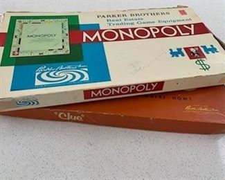 $5/ each Monopoly and Clue Games ca 1960