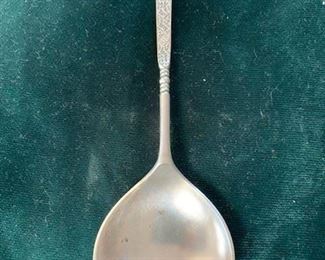 $45 Nice 1830 silver spoon with figural handle 6 1/2''
