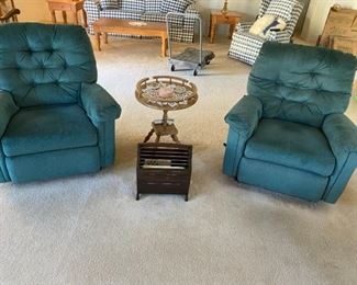 His and her seating for the TV room
