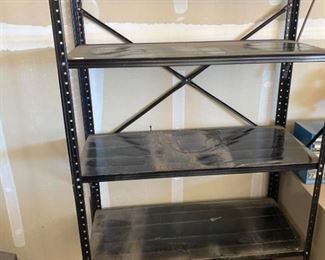 Metal storage shelves