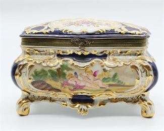 French Sevres Style Porcelain Box - Reproduction