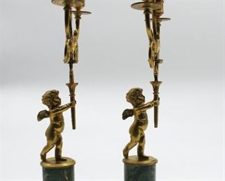 French Empire Style Bronze two light candelabras - Reproduction