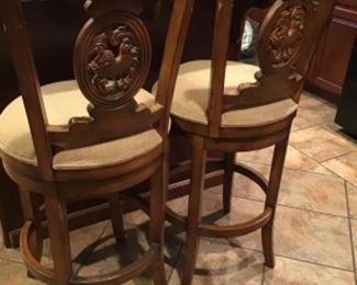 French Country style swivel bar stools