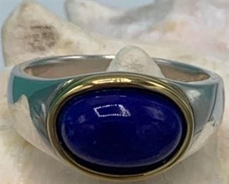 Sterling Ring with Blue Stone Thailand