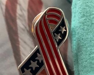 Tiffany and Co 2001 Commemorative Sterling and Enamel Flag Pin