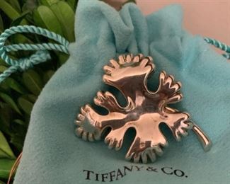 Tiffany and Company Rare Leaf Sterling brooch Pin