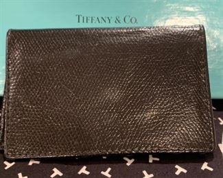 Tiffany Black Leather Business Card Holder