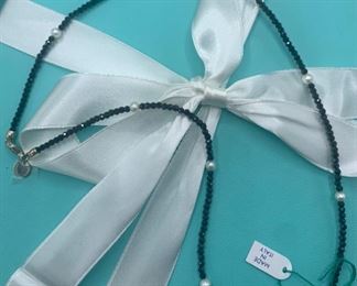 Tiffany BN Ziegfeld Black Spinel and Pearl Necklace