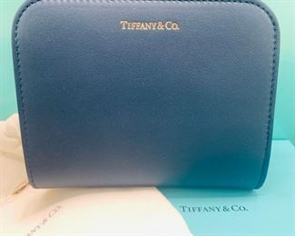 Tiffany Brand New Zipper Blue Wallet