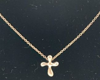Tiffany Sterling Elsa Perretti Mini Cross Necklace