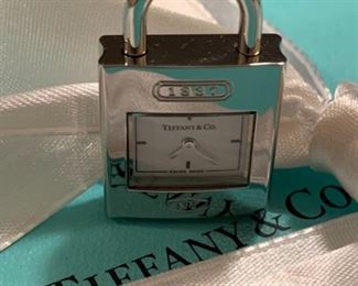 Tiffany Sterling Lock Watch Charm Pendant