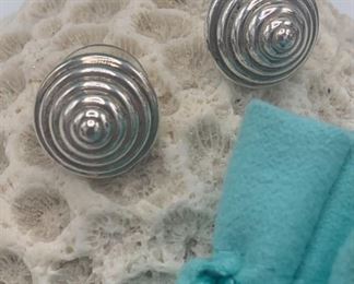 Tiffany Sterling Round Cone Stud Earrings