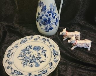 Water Pitcher, Plate, and Hershey Cows