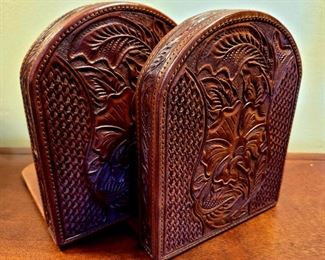 hand-tooled leather