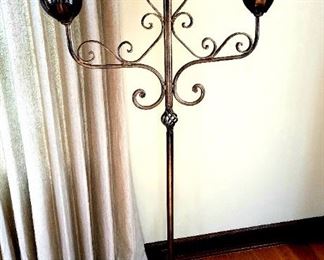 wrought iron 3-light candle floor stand