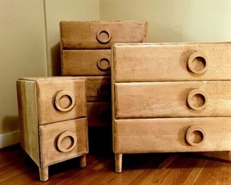 3-pc Mid-Century bedroom set stripped down and polished to her NATURAL BLONDE!