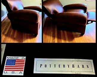 POTTERY BARN leather recliner