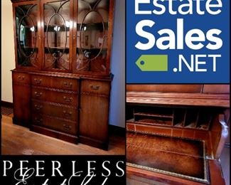 vintage mahogany China cabinets with Secretary