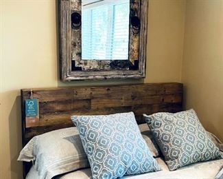 West Elm Headboard and Restoration Hardware Linens