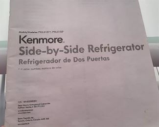$225~ 2012 BLACK KENMORE SIDE BY SIDE REFRIGERATOR . WORKS GREAT DOES HAVE COSMETIC BLEMISHES UNDER WATER DISPENSER 