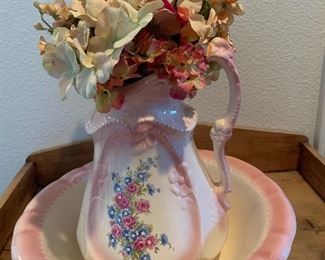 $75- Vintage pitcher and bowl 