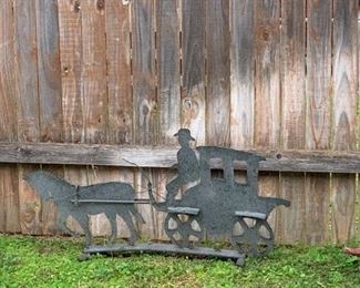 $48~ HEAVY METAL CUT OUT OF HORSE AND BUGGY 