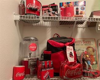 $45~ /COCA COLA  GUMBALL  MACHINE { REPRODUCTION} $22~ COCA COLA BACKPACK COOKER 24 CAN SOFTSIDE 