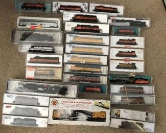 Dozens of train engines