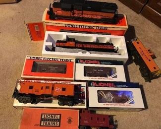 Boxed Lionel engines and cars