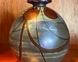 Item 8: Signed Art Glass Vase - 5": $65