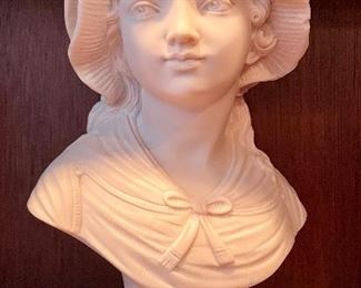 Item 131: Composite Bust of Woman in Bonnet - 12": $65