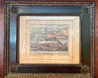 Item 16: Vintage English Lithograph, nicely framed - 13.5" x 11.75": $45