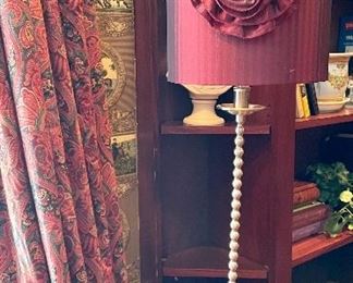 Item 5: Burgundy Lamp with Flower - 31.5": $38