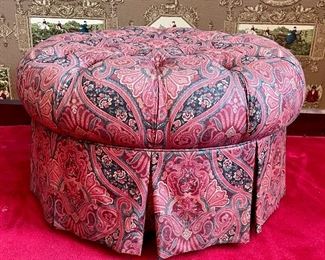 Item 2: Paisley Tufted Ottoman - 25.5" x 14": $85