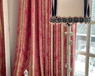 Item 145: Pair -Decorative Lamps with Black Trim - 31": $85