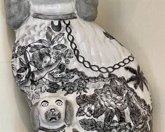 Item 178: (2) Staffordshire Style Ceramic Transferware Dog - 10": $14