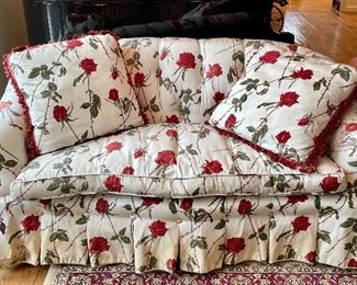 Item 40: Down Loveseat - - there are issues with the upholstery64"l x 21.5"w x 31.5"h: $200