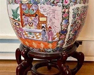 Item 22: Asian Inspired Planter on Stand - 15.25" x 21": $125