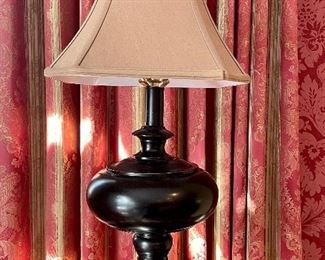 Item 172: Brown Lamp with Ivory Shade - 25": $30