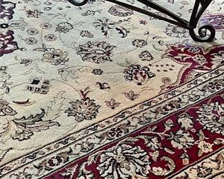 Item 213: Burgundy and Ivory Area Rug - 65" x 98": $135