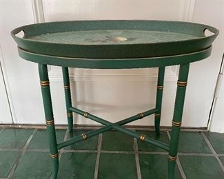 Item 126: Maitland Smith Tray Table and Stand - 24" x 20": $295