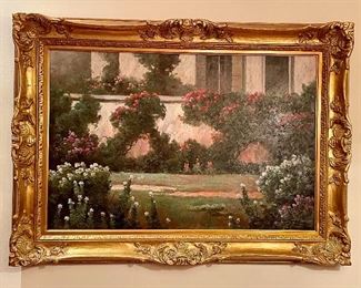 Item 119: Signed Y. Thompson Oil on Canvas - 43.5" x 32": $345