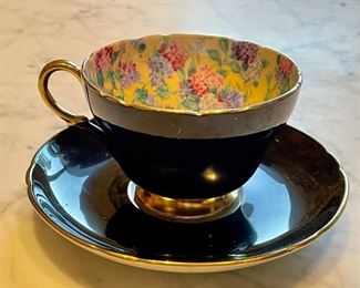 Item 115: Shelley "Black Garland" Cup & Saucer: $50