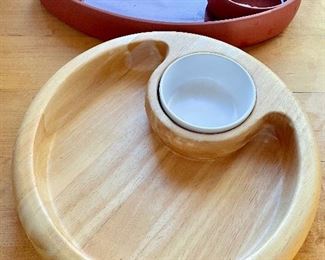 Item 161: One Terracotta and One Crate & Barrel Chip and Dip Bowl: $32 for both (Crate & Barrel SOLD)