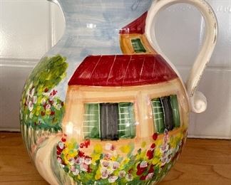 Item 83: Large Painted Pitcher, Italy - 12": $24
