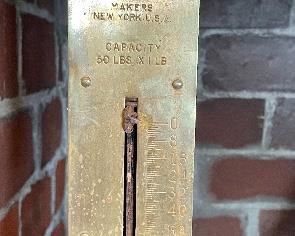Item 275: Vintage John Chatillon & Sons Brass Hanging Spring Scale: $18